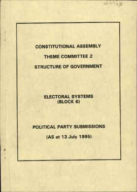 Political parties submissions: Electoral systems (block 6)