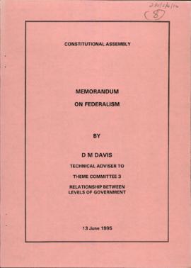 Memorandum on Federalism by DM Davis