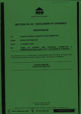 Constitutional Committee Sub-Committee: Memorandum from the Independent Panel of Constitutional E...