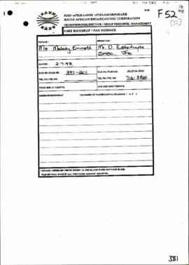 South African Broadcasting Corporation – Request for extended deadline for comments on the IBA Bill