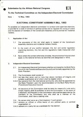 ANC – Electoral (Constituent Assembly) Bill 1993