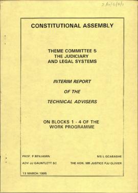 Interim report of the Technical Advisers on
blocks 1 - 4 of the work programme