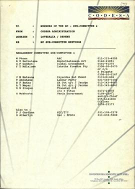 Fax from Codesa Administration to members of MCSC4