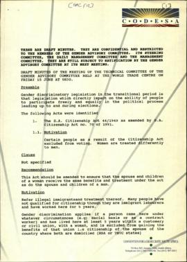 Draft Minutes of the Technical Committee of GAC