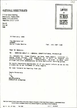 Correspondence between JJ Laubscher and Murphy Morobe re: Letter to the Pretoria News editor invi...