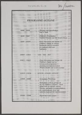 Programme Outline [and related documents]