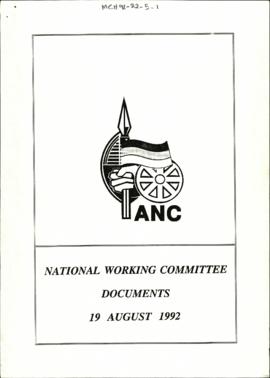 National Working Committee Documents 19 August 1992