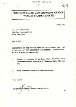 Submission by the South African Government for the Attention of the Technical Committee: Fundamen...