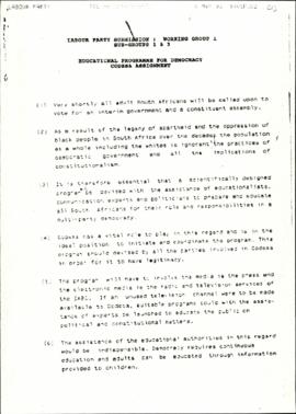 Labour Party: Educational programmes for Democracy