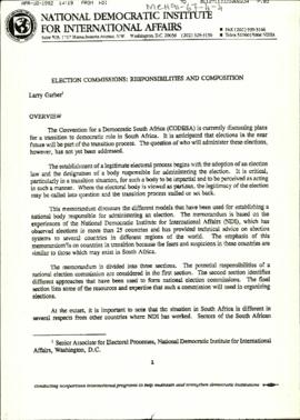 Election Commissions: Responsibilities and Composition