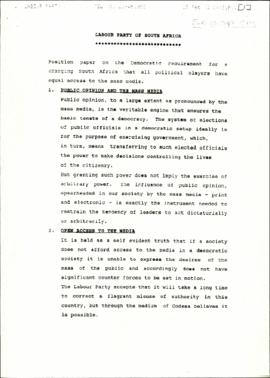 Labour Party: The electronic media