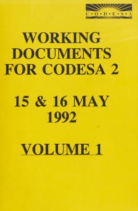 Working Documents for CODESA 2 Vol 1