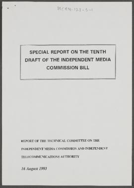 Special Report on the Tenth Draft of the Independent Media Commission Bill