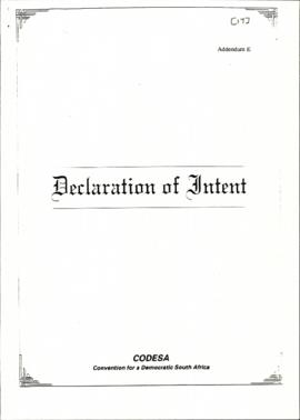 Declaration of Intent