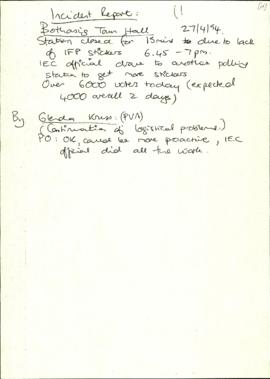 Incident Report
