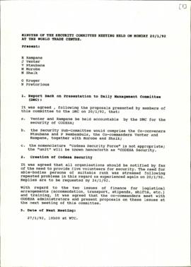 Minutes of the Security Committee