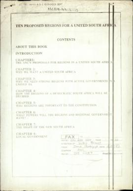 Ten Proposed Regions for a United South Africa