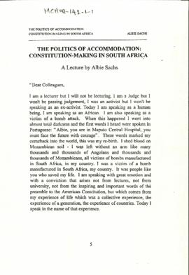 The Politics of Accommodation: Constitution-Making in South Africa