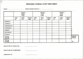 Proposed CODESA Staff Time Sheet