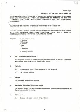 Approved minutes of the meeting of the Subcommittee on the participation of the Zulu King and tra...