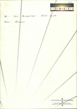 Fax from A Symes to S Albertyn