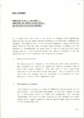 Venda Government: the position of political refugees