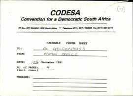 Mr Geldenhuys re: Draft minutes – Security sub-committee meeting