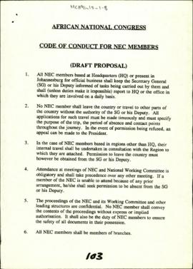 Code of Conduct for NEC Members