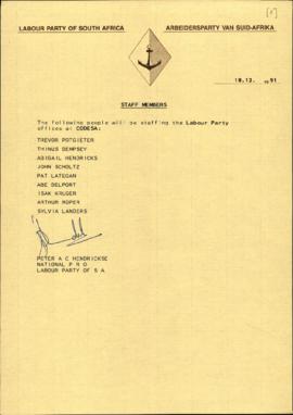 Labour Party amended list