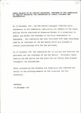 PR 9 (English and Afrikaans) re: New Nation Newspaper referring sworn statements to the Commissio...