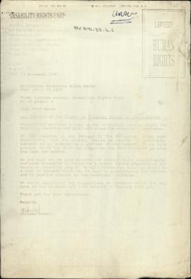 re: Charter of the Rights of Disabled People in South Africa