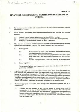 Drafts by Secretariat in association with Administration and Finance