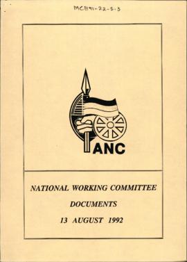 National Working Committee Documents 13 August 1992