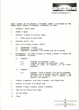 Draft agenda for the meeting of Working Group 1