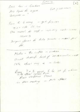 Notes in handwriting of Glenda Cohen