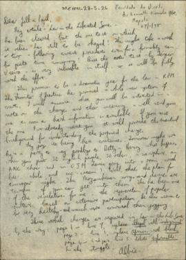 Handwritten letter to Jill and Paul