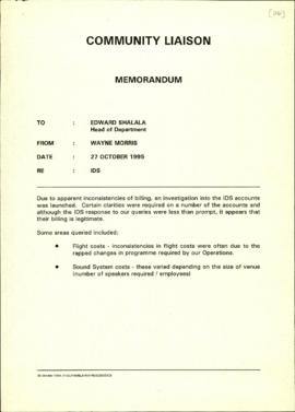 Community Liaison Memorandum