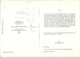 Local Government Transition Bill