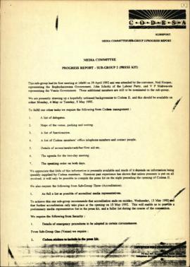 Media committee progress report – Subgroup 2