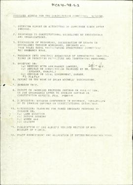 Proposed Agenda for the Constitution Committee: 9/12/88