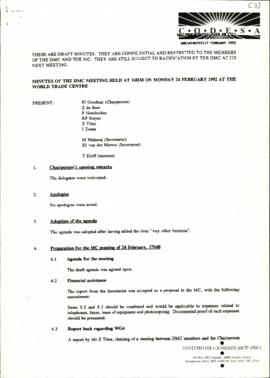 Minutes of the DMC meeting