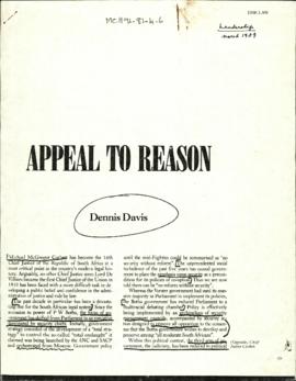 Leadership March 1989: Appeal to Reason