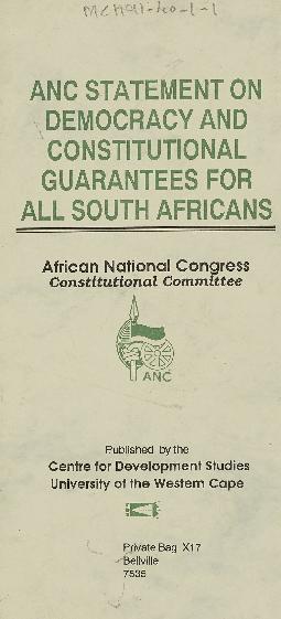 Endorsed final draft: Land Manifesto for ANC National Conference July 1991