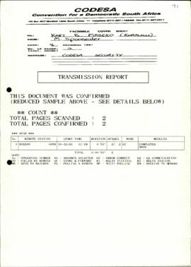 Kwazulu Capt. B Maseko re: Cover sheet