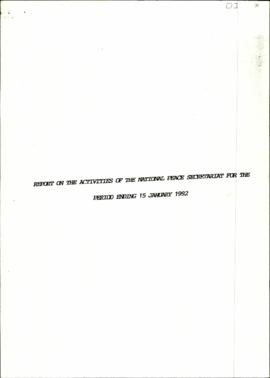 Report on the activities of the National Peace Secretariat