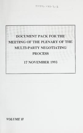 Document Pack for the Meeting of the Plenary of the Multi-Party Negotiating Process 17 November 1...