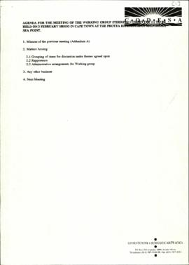 Agenda for the WGSC1