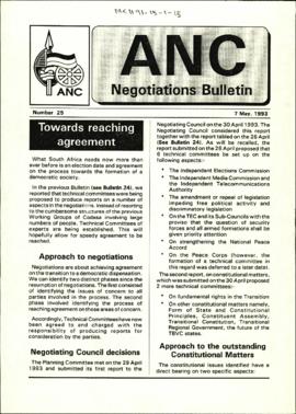 ANC Negotiations Bulletin Number 25