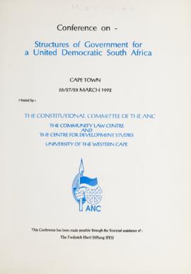 Structures for a United Democratic South Africa [and related documents]