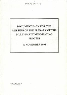 Document Pack for the Meeting of the Plenary of the Multi-Party Negotiating Process 17 November 1...